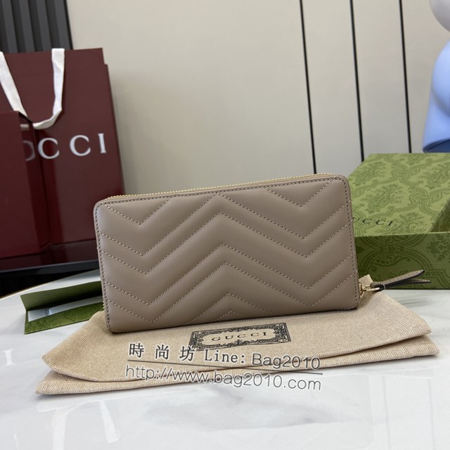 Gucci專櫃古馳最新款Marmont系列絎縫拉鏈長錢包 jh2366型號：443123